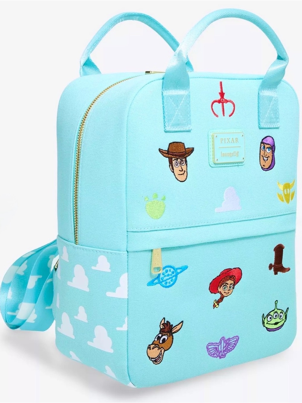 Loungefly Light Blue Toy Story Embroidered Patch Backpack - Picture 2 of 4